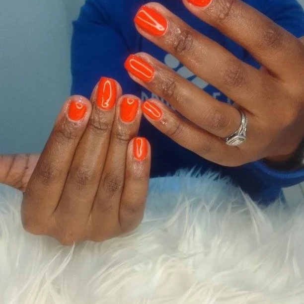 Bold Orange Nail Art