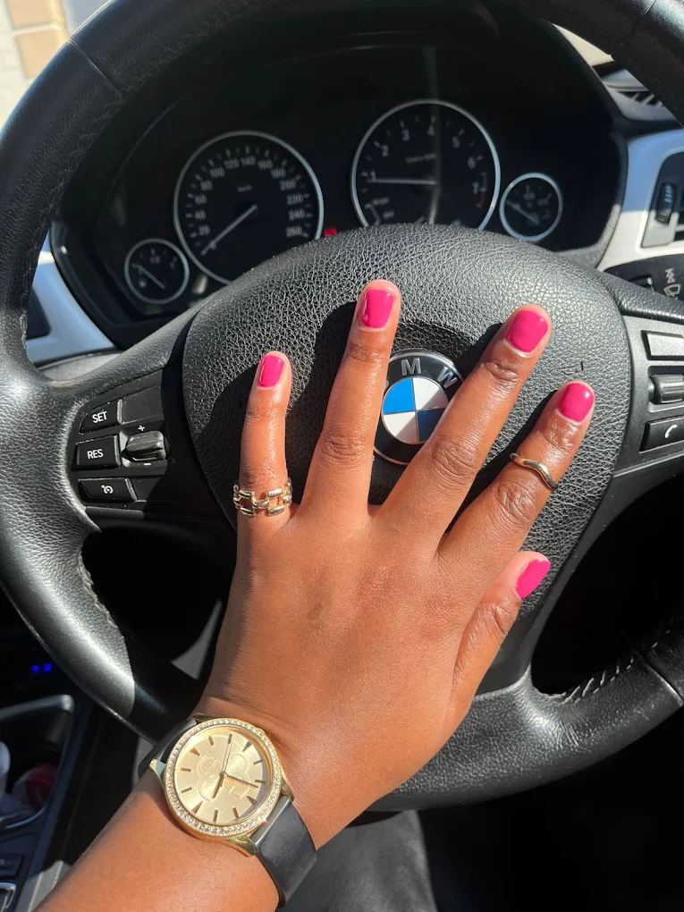 Vibrant Pink Gel Manicure